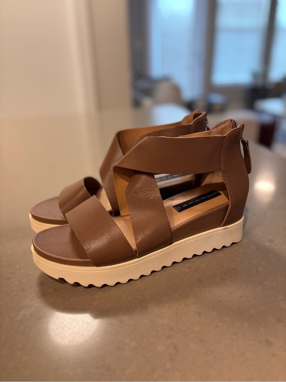Steven By Steve Madden Brown Platform Wedge Sandals